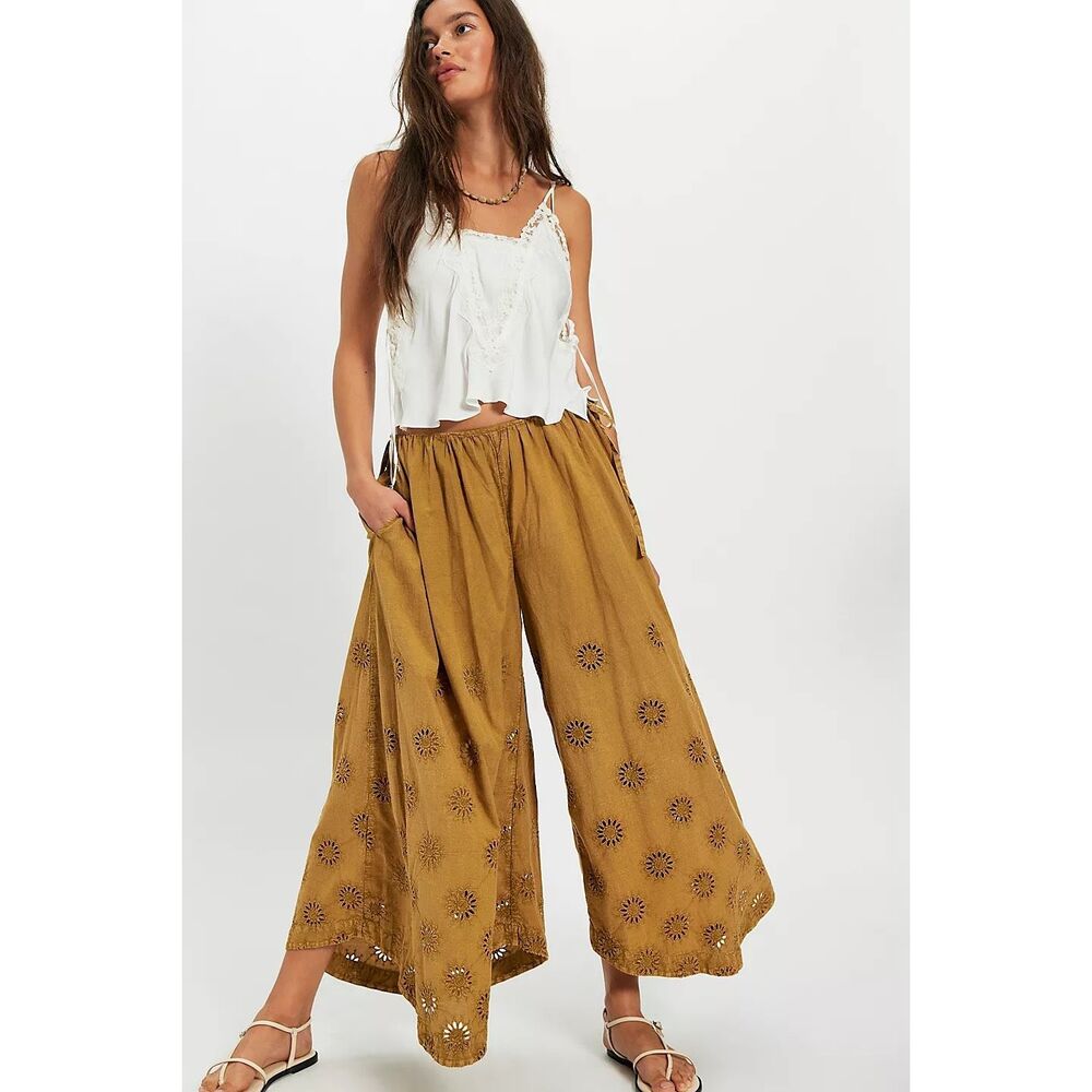 Free People Sweet Serenade Pull-On Wide-Leg Pants Size 8 - Picture 3 of 12